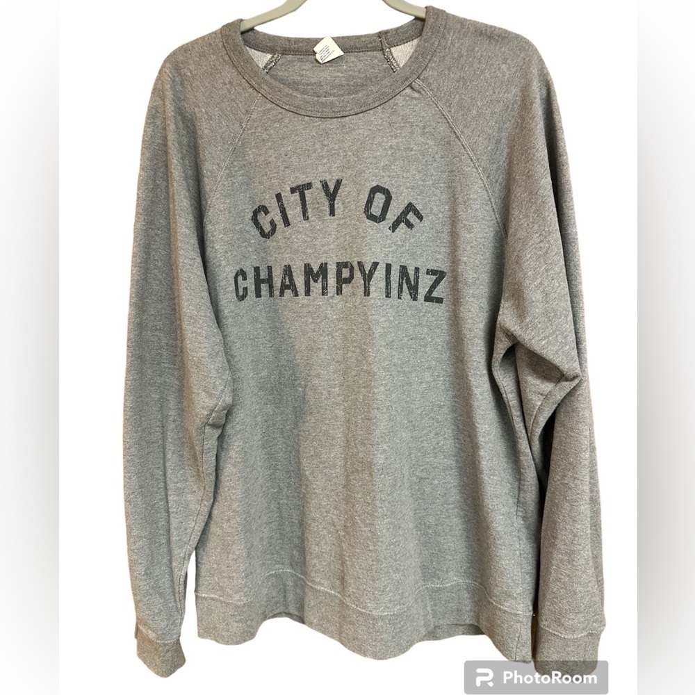 City of Champyinz Grey Casual Athleisure Sweatshirt Size XL